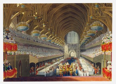 The Royal Banquet, First Course, from an Album Celebrating the Coronation of King George IV, Engraved by William James Bennett, Published 1824 by Charles Wild